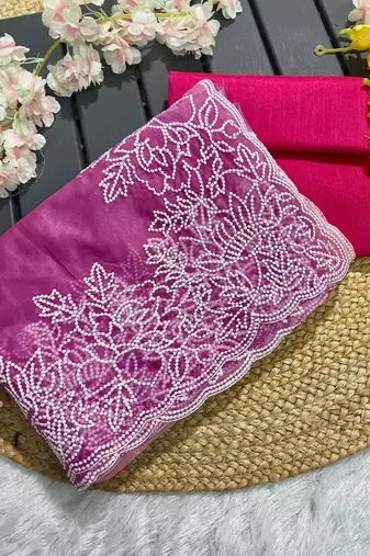 Multi Viscose Organza Saree