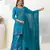 Blue color beautiful floral printed palazzo suit with hand embroidery work