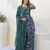 Green color beautiful floral printed palazzo suit with hand embroidery work