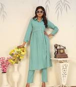 Rama color solid printed beautiful girlie formal kurta set