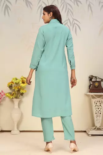 Rama color solid printed beautiful formal kurta set