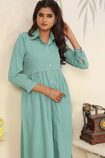 Rama color solid printed beautiful formal kurta set