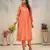 Orange color solid printed beautiful girlie formal kurta set