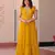 Beautiful and graceful smart partywear goergette yellow color gown for girlie looks