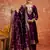 Purple color cotton silk blend wevon jacquard jari ethnic partywear suit