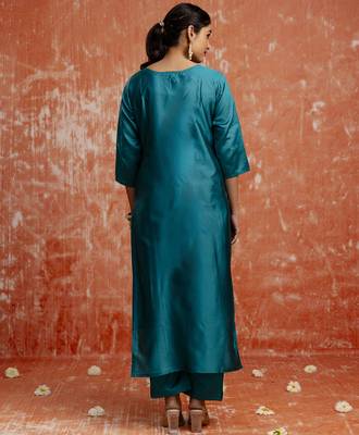 Rama color cotton silk blend wevon jacquard jari partywear suit 2