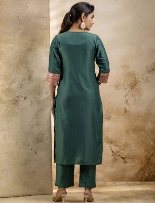 Rama color viscosee rayon embroidery readymade kurta set with dupatta 2