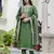 Green color silk blended embroidery work readymade suit with dupatta