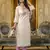 Off white color shimmer silk embroidery work readymade kurti