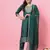 Green color silk blend beautiful embroidered readymade kurta set with dupatta