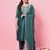 Green color silk blend beautiful embroidered readymade kurta set with dupatta