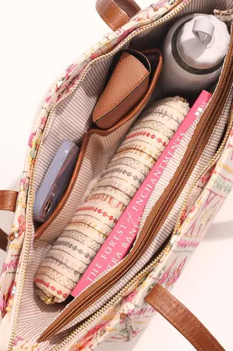 Nadia mirror embroidered tote bag