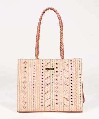 Nova mirror embroidered box tote bag 1