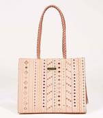 Nova mirror embroidered box tote bag