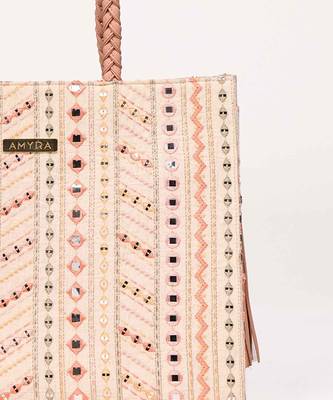 Nova mirror embroidered box tote bag 3