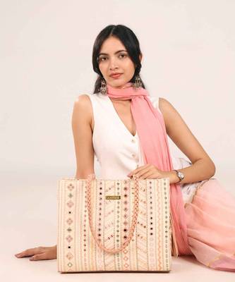 Nova mirror embroidered box tote bag 5