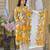 Swarnali marigold dark yellow printed cotton kurta sets