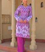 Swarnali orchid purple printed cotton kurta sets