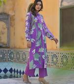 Yutika orchid purple printed cotton kurta sets