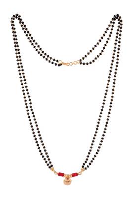  black beads mangalsutra 24" one gram gold 3