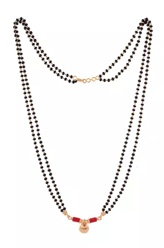  black beads mangalsutra 24" one gram gold