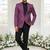 Purple jacquard plain solid full sleeve blazer for men
