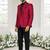 Maroon jacquard plain solid full sleeve blazer and pant for men