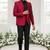 Maroon jacquard plain solid full sleeve blazer and pant for men