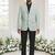 Pista green jacquard plain solid full sleeve blazer for men
