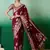 Maroon dola cotton woven meenakari saree