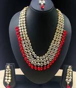 Red  Heavy Necklace Set with Maang Tika