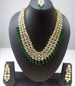 Green  Heavy Necklace Set with Maang Tika