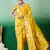Yellow dola cotton woven meenakari saree