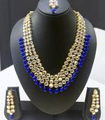 Blue  Heavy Necklace Set with Maang Tika