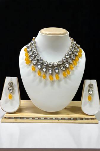 Yellow  Heavy Necklace Set