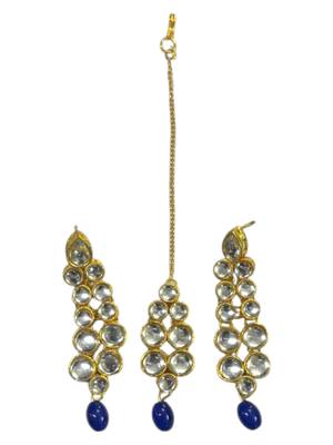Blue  Heavy Necklace Set with Maang Tika 5