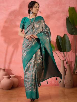 Rama woven zari silk blend saree 1