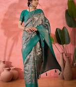 Rama woven jari silk blended saree