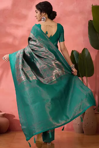 Rama woven zari silk blend saree
