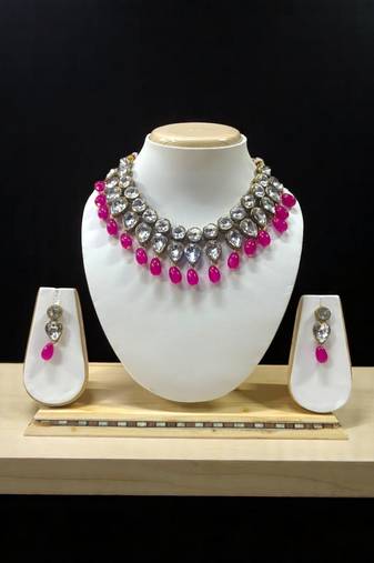Pink  Heavy Necklace Set