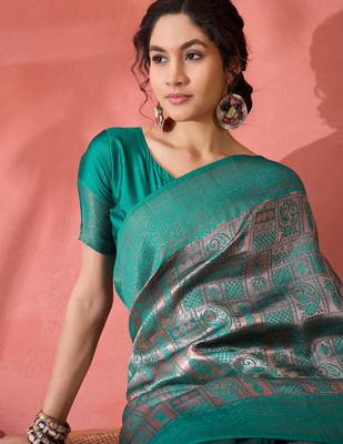 Rama woven zari silk blend saree 3