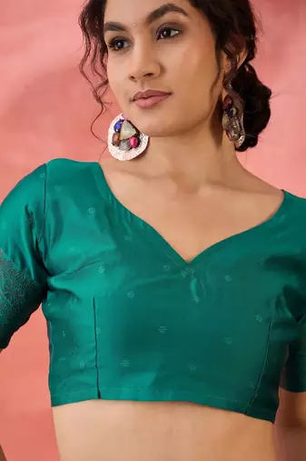 Rama woven zari silk blend saree