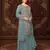 Sky embroidered chinon palazzo style salwar suit