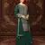 Green embroidered chinon palazzo style salwar suit