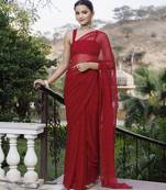 Mukaish pure chiffon embroidered saree