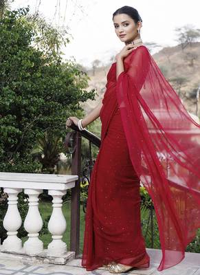 pure chiffon embroidered saree 4