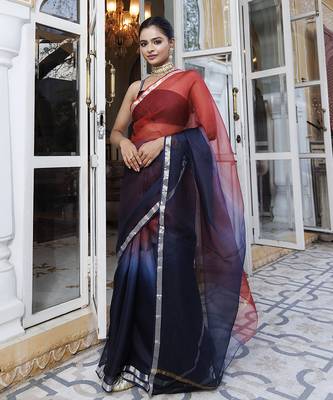 Hand dyed zari kota saree 2