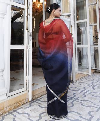 Hand dyed zari kota saree 3