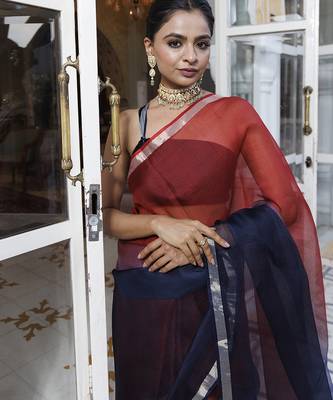 Hand dyed zari kota saree 4