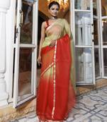 Dyed ombre zari pure kota saree